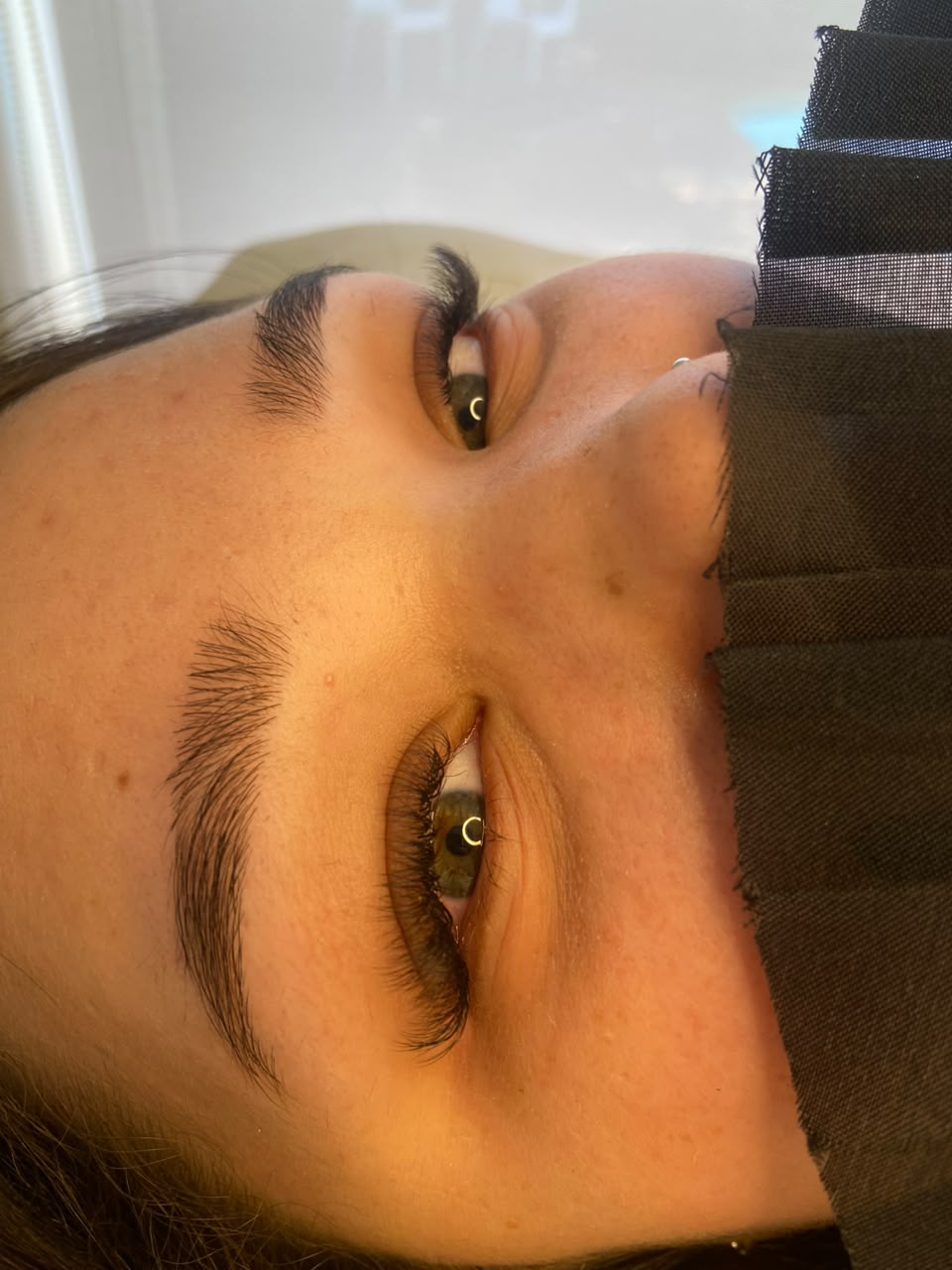 Close up of client lashes by G Beauty Bar